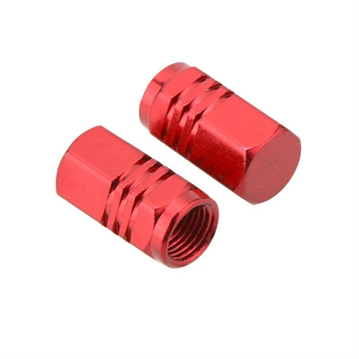 Road Bicycle Hexagon Polished Aluminum Tire Valve Caps